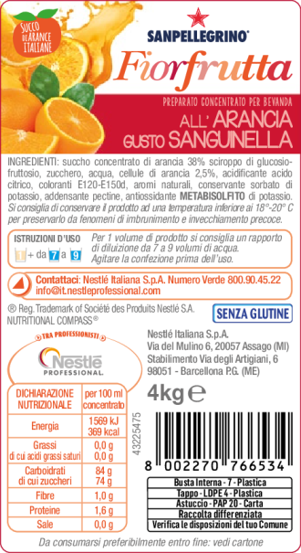 Fiorfrutta Succo Arancia Sanguinella