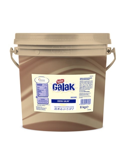 Crema Spalmabile Galak Professionale Al Cioccolato Bianco - Secchiello Da 3 Kg, Per Pasticceria