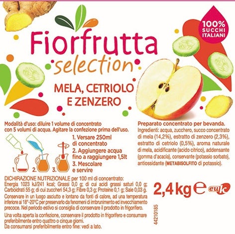 Fiorfrutta Succo Selection Mela, Cetriolo e Zenzero