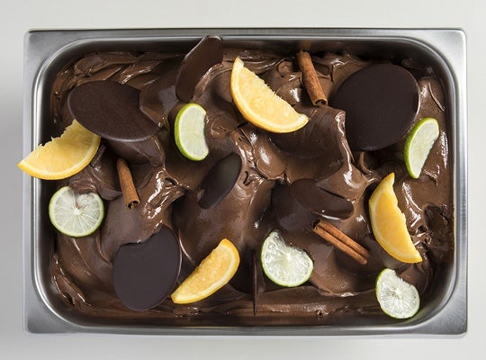 Gelato Fondente all'Arancia, Cannella e Lime