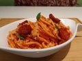 Spaghettoni di grano duro con Vuna™ e pomodoro datterino in doppia consistenza